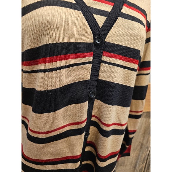 Alfred dunner M PETITE Layered striped blouse cardigan look EUC ^* - Picture 4 of 8